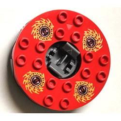 Turntable 6 x 6 x 1 1/3 Round Base Serrated with Red Top and Red, White, Yellow and Black Fangpyre Pattern (Ninjago Spinner) Turntable 6 x 6 x 1 1/3 Round Base Serrated with Red Top and Red, White, Yellow and Black Fangpyre Pattern (Ninjago Spinner)