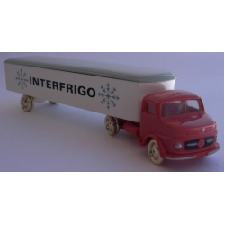 HO Scale, Mercedes Refrigerated Truck (Interfrigo, Single Axle), White Trailer