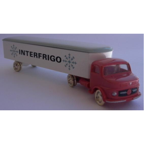 Деталь LEGO 657pb01 HO Scale, Mercedes Refrigerated Truck (Interfrigo, Single Axle), White Trailer