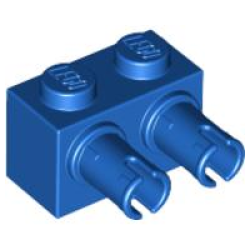 Brick, Modified 1 x 2 with Pins - Blue Brick, Modified 1 x 2 with Pins - Blue
