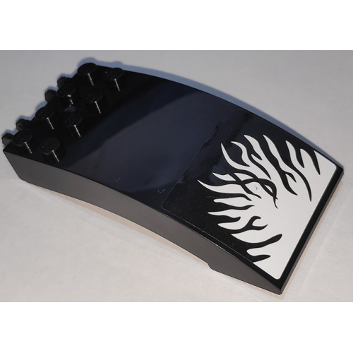 Деталь LEGO 46413pb019 Windscreen 8 x 4 x 2 Curved with Locking Dual 2 Fingers with Tendrils on White Background Pattern (Sticker) - Set 76151