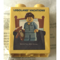 Duplo, Brick 1 x 2 x 2 with Sleepyhead LEGOLAND Vacations 2018 Pattern