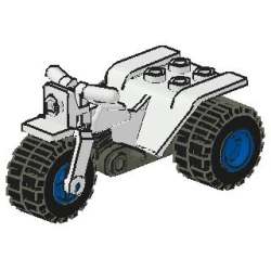 Tricycle with Dark Gray Chassis and Blue Wheels - Notched Holes on Rear Wheels Tricycle with Dark Gray Chassis and Blue Wheels - Notched Holes on Rear Wheels