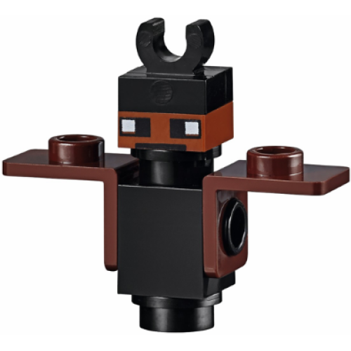 Деталь LEGO minebat01 Minecraft Bat (Plate, Round 1 x 1, Thin Dark Brown Neck Bracket) - Brick Built