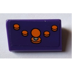 Slope 30 1 x 2 x 2/3 with 4 Orange Buttons and Joystick Pattern (Sticker) - Set 71016