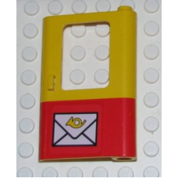 Door 1 x 4 x 5 Train Right, Thin Support at Bottom with Red Bottom Half and Mail Envelope Pattern (Sticker) - Sets 7722 / 7819 Door 1 x 4 x 5 Train Right, Thin Support at Bottom with Red Bottom Half and Mail Envelope Pattern (Sticker) - Sets 7722 / 7819