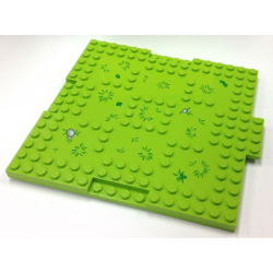 Brick, Modified 16 x 16 x 2/3 with 1 x 4 Indentations and 1 x 4 Plate with Grass and Rocks Pattern