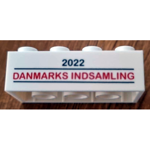 Деталь LEGO 3001pb193 Brick 2 x 4 with '2022 DANMARKS INDSAMLING' Pattern