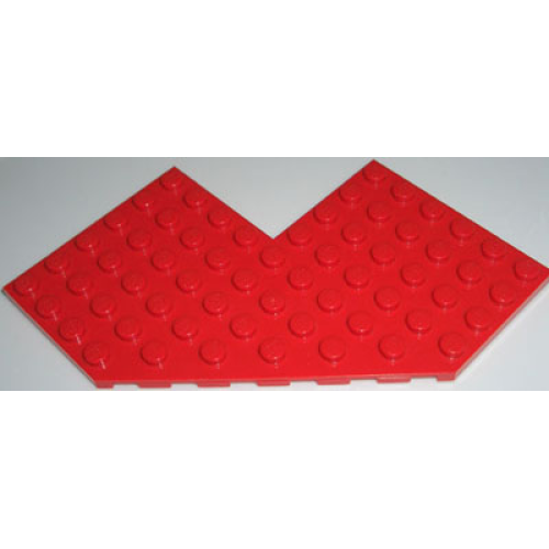Деталь LEGO 2401 Wedge, Plate 10 x 10 with 4 x 4 Cutout and Cut Corner - Red