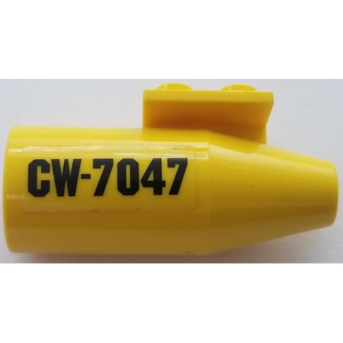 Деталь LEGO 4868bpb014R Engine, Smooth Large, 2 x 2 Thin Top Plate with 'CW-7047' Pattern Model Right Side (Sticker) - Set 7047