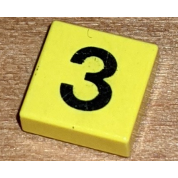 Tile 1 x 1 with Black Number 3 Pattern Tile 1 x 1 with Black Number 3 Pattern