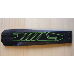 Wedge 16 x 4 Triple Curved with Reinforcements with Lime Geometric Pattern (Sticker) - Sets 7707 / 7713