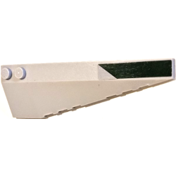 Wedge 10 x 3 Right with Dark Green Stripe Pattern (Sticker) - Set 75150