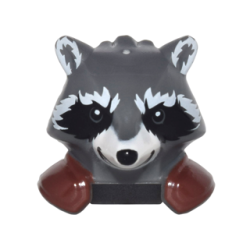 Minifigure, Head, Modified Raccoon with Reddish Brown Shoulder Pads and Smile Pattern (Rocket)