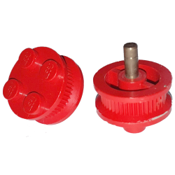 Wheel with 4 Studs and Metal Axle - Inner Side Supports, Traction Teeth
