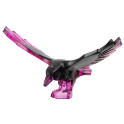 Bird, Raven with Spread Wings with Marbled Black Pattern