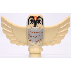 Owl, Spread Wings with Black Beak and Eyes, Light Bluish Gray Chest, Dark Orange Forehead and Rippled Feathers Pattern (BAM) Owl, Spread Wings with Black Beak and Eyes, Light Bluish Gray Chest, Dark Orange Forehead and Rippled Feathers Pattern (BAM)