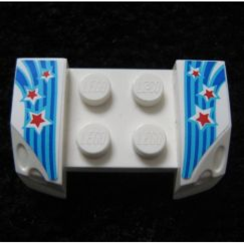 Деталь LEGO 44674pb25 Vehicle, Mudguard 2 x 4 with Headlights Overhang with Red Stars Pattern on Both Sides (Stickers) - Set 9094