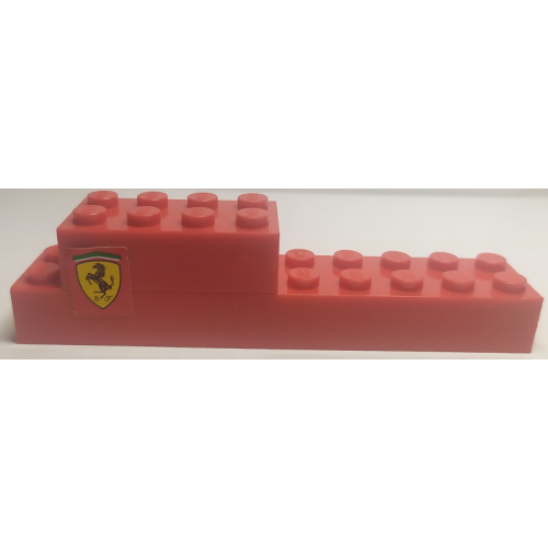 Деталь LEGO BA353pb01 Stickered Assembly 10 x 2 x 2 with Ferrari Logo Pattern on Both Sides (Stickers) - Set 8142 - 1 Brick 2 x 4, 1 Brick 2 x 10