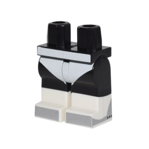 Деталь LEGO 970c00pb0514 Hips and Legs with White Leotard and Boots with Silver Toes Pattern