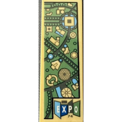 Tile 2 x 6 with Iron Man Stark Expo Map, 'EXPO 74' Pattern Model Right Side (Sticker) - Set 76216