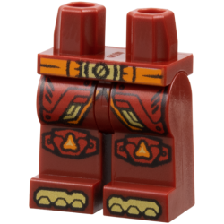 Hips and Legs with Orange Belt with Gold Buckle, Red Armor Panels with Trim and Rivets, Knee Pads, Shoe Tips Pattern Hips and Legs with Orange Belt with Gold Buckle, Red Armor Panels with Trim and Rivets, Knee Pads, Shoe Tips Pattern