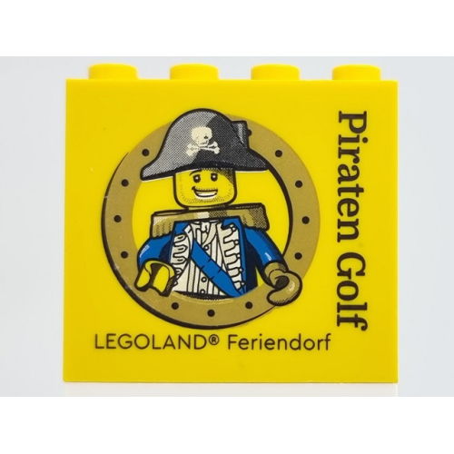 Деталь LEGO 30144pb406 Brick 2 x 4 x 3 with Piraten Golf LEGOLAND Feriendorf Pattern (2023 Version)