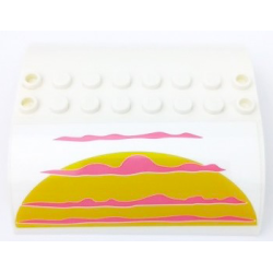 Slope, Curved 8 x 8 x 2 Double with Bright Light Orange Sunset and Dark Pink Clouds Pattern (Sticker) - Set 41429 Slope, Curved 8 x 8 x 2 Double with Bright Light Orange Sunset and Dark Pink Clouds Pattern (Sticker) - Set 41429