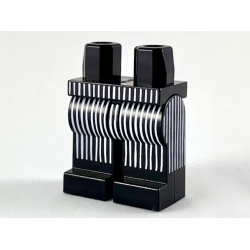Hips and Legs with 18 Narrow White Vertical Stripes on Front and 9 on Each Side Pattern Hips and Legs with 18 Narrow White Vertical Stripes on Front and 9 on Each Side Pattern