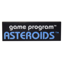 Tile 2 x 6 with White 'game program' and Medium Blue 'ASTEROIDS' Pattern (Sticker) - Set 10306