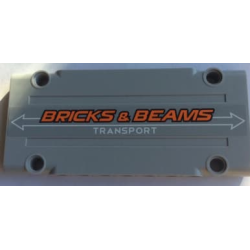 Technic, Panel Plate 5 x 11 x 1 with 'BRICKS & BEAMS TRANSPORT' Pattern (Sticker) - Set 42062 Technic, Panel Plate 5 x 11 x 1 with 'BRICKS & BEAMS TRANSPORT' Pattern (Sticker) - Set 42062