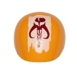 Large Figure Armor, Round, Smooth with Dark Red SW Mandalorian Insignia Pattern (Boba Fett)
