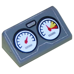 Slope 30 1 x 2 x 2/3 with 2 Gauges and Silver Outline Pattern