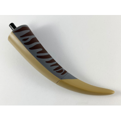 Dinosaur Tail Tyrannosaurus rex / Brachiosaurus with Black Rotation Joint Pin and Dark Bluish Gray Top with Dark Brown Stripes Pattern Dinosaur Tail Tyrannosaurus rex / Brachiosaurus with Black Rotation Joint Pin and Dark Bluish Gray Top with Dark Brown Stripes Pattern