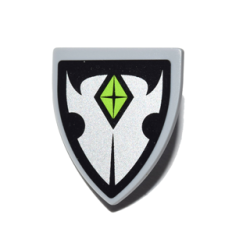 Minifigure, Shield Triangular Short with Silver Insignia and Lime Diamond Pattern (Sticker) - Set 41180 Minifigure, Shield Triangular Short with Silver Insignia and Lime Diamond Pattern (Sticker) - Set 41180