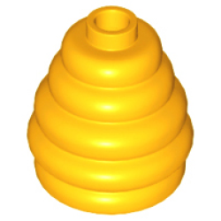 Cone 2 x 2 x 1 2/3 with Stacked Rings (Beehive / Cotton Candy) - Bright Light Orange Cone 2 x 2 x 1 2/3 with Stacked Rings (Beehive / Cotton Candy) - Bright Light Orange