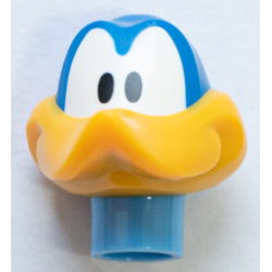 Minifigure, Head, Modified Looney Tunes Road Runner with Bright Light Orange Beak and Medium Blue Neck Pattern