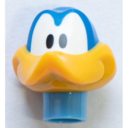 Деталь LEGO 74604pb01 Minifigure, Head, Modified Looney Tunes Road Runner with Bright Light Orange Beak and Medium Blue Neck Pattern