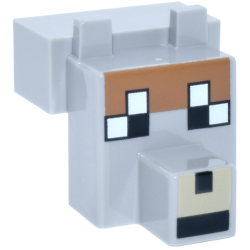 Creature Head Pixelated with Snout with Black and White Eyes Large, Tan Muzzle, Medium Nougat Fur Pattern (Minecraft Tamed Wolf) Creature Head Pixelated with Snout with Black and White Eyes Large, Tan Muzzle, Medium Nougat Fur Pattern (Minecraft Tamed Wolf)