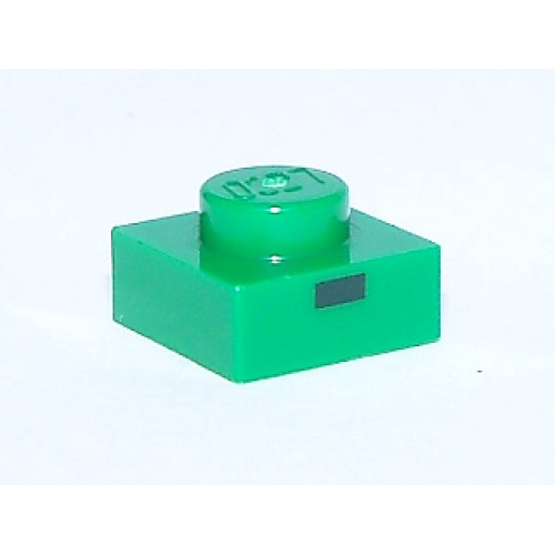 Деталь LEGO 3024pb006 Plate 1 x 1 with 1 Black Rectangle Pattern (Minecraft Zombie Mouth)