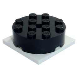 Turntable 4 x 4 x 1 1/3 with White Square Base, Locking (87081 / 61485) - Black Turntable 4 x 4 x 1 1/3 with White Square Base, Locking (87081 / 61485) - Black