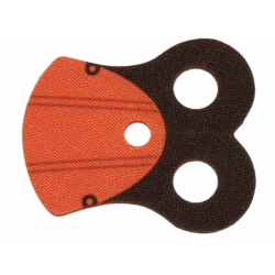 Minifigure Armor Pauldron Cloth with Black Neck and 4 Thin Gray Stripes Pattern, Thin Border - Orange