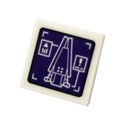 Road Sign 2 x 2 Square with Open O Clip with Monitor with Wakanda Tower Pattern (Sticker) - Set 76103