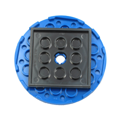 Turntable 6 x 6 x 2/3 with Black Square Base, Free-Spinning (11213 / 61485) - Blue Turntable 6 x 6 x 2/3 with Black Square Base, Free-Spinning (11213 / 61485) - Blue