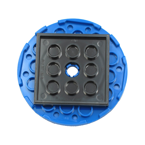 Деталь LEGO 11213c02 Turntable 6 x 6 x 2/3 with Black Square Base, Free-Spinning (11213 / 61485) - Blue