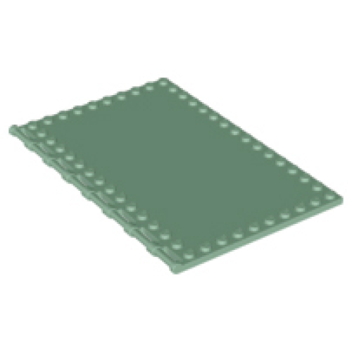 Деталь LEGO 69934 Tile, Modified 10 x 16 with Studs on Edges and Bar Handles - Sand Green