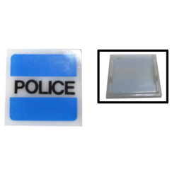 Electric, Light 2 x 2 Clip-On Plate with 'POLICE' Pattern