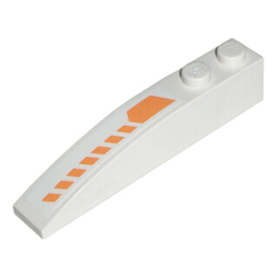 Slope, Curved 6 x 1 with 2 Studs with Orange Stripes Pattern Model Right (Sticker) - Set 7699 Slope, Curved 6 x 1 with 2 Studs with Orange Stripes Pattern Model Right (Sticker) - Set 7699
