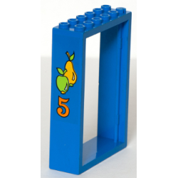 Door, Frame 2 x 6 x 7 with Pear, Apple and Number 5 Pattern (Sticker) - Set 3676 Door, Frame 2 x 6 x 7 with Pear, Apple and Number 5 Pattern (Sticker) - Set 3676
