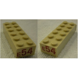 Brick 2 x 6 with Red 'E54' Pattern on Both Ends (Stickers) - Set 75974